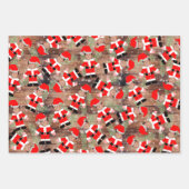 おもしろいカスタム顔フォトサンタクロース ラッピングペーパーシート (正面2)