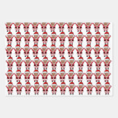 おもしろいカスタム顔フォトサンタヘッドトランプピンク ラッピングペーパーシート (正面2)