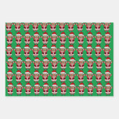 おもしろいカスタム顔フォトサンタヘッドトランプ ラッピングペーパーシート (正面2)