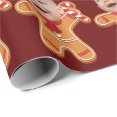 おもしろいカスタム顔フォトジンジャーブレッドクリスマスベビー ラッピングペーパー (ロールコーナー)