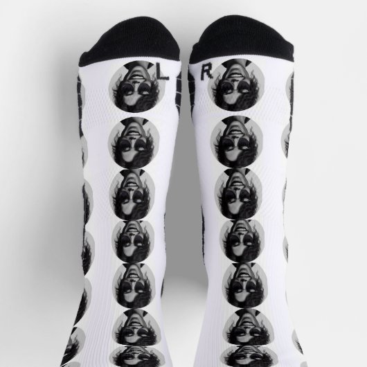 おもしろいカスタム顔フォトソックス ソックス (上部)