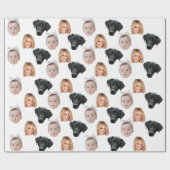 おもしろいカスタム顔フォトファミリー顔3枚 ラッピングペーパー (フラット)