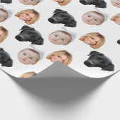 おもしろいカスタム顔フォトファミリー顔3枚 ラッピングペーパー (角)