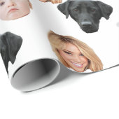 おもしろいカスタム顔フォトファミリー顔3枚 ラッピングペーパー (ロールコーナー)