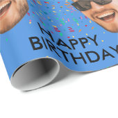 おもしろいカスタム顔フォト誕生日パーティー ラッピングペーパー (ロールコーナー)