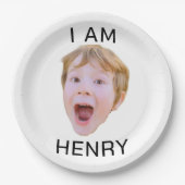 おもしろいカスタム顔プレート誕生日パーティマッチング ペーパープレート (正面)