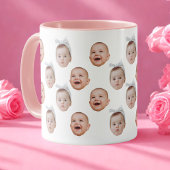おもしろいカスタム顔写真かわいいベビー顔 マグカップ