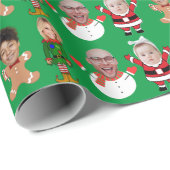 おもしろいカスタム顔写真クリスマスプレゼント ラッピングペーパー (ロールコーナー)