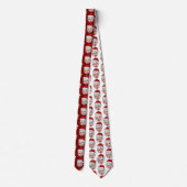 おもしろいカスタム顔写真サンタヘッドクリスマスレッド ネクタイ (裏面)