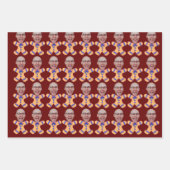 おもしろいカスタム顔写真ジンジャーブレッドマンクリスマス ラッピングペーパーシート (正面)