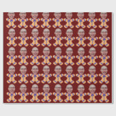 おもしろいカスタム顔写真ジンジャーブレッドマンクリスマス ラッピングペーパー (フラット)