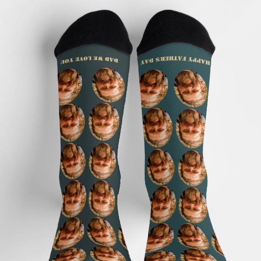 おもしろいカスタム顔写真パターン ソックス (上部)