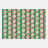 おもしろいカスタム顔写真ベビーママパパギフト ラッピングペーパーシート (正面3)