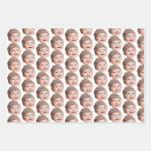 おもしろいカスタム顔写真ベビーママパパギフト ラッピングペーパーシート (正面)