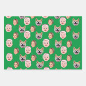 おもしろいカスタム顔写真家族3枚 ラッピングペーパーシート (正面3)