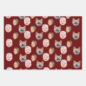 おもしろいカスタム顔写真家族3枚 ラッピングペーパーシート (正面2)