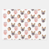 おもしろいカスタム顔写真家族3枚 ラッピングペーパーシート (正面)