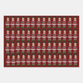 おもしろいカスタム顔写真小妖精や小人クリスマス ラッピングペーパーシート (正面3)