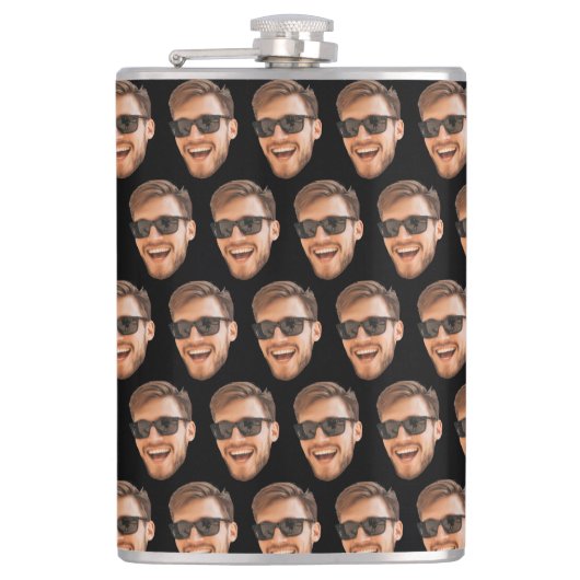 おもしろいカスタム顔写真 フラスク (正面)