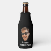おもしろいカスタム顔切り出しフォトバチュラーパーティビールビール ボトルクーラー (ボトル正面)