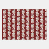 おもしろいカスタム顔顔繰り返しパターン ラッピングペーパーシート (正面2)