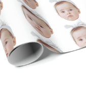 おもしろいカスタム顔顔繰り返しパターン ラッピングペーパー (ロールコーナー)