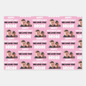 おもしろいカスタム顔Photo Happy Mother's Day ラッピングペーパーシート (正面)