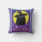 おもしろいカスタム魔女ブラックキャットハロウィーン魔術 クッション (正面)