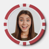 おもしろいカスタム2枚の写真の結婚式パーティゲーム ポーカーチップ (正面)