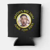 おもしろいカスタム30thポートレート2フォトバースデーパーティー 缶クーラー (正面)