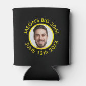 おもしろいカスタム30thポートレート2フォトバースデーパーティー 缶クーラー (裏面)