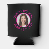 おもしろいカスタム30thポートレート2フォトバースデーパーティー 缶クーラー (正面)