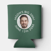 おもしろいカスタム30thポートレート2フォトバースデーパーティー 缶クーラー (裏面)