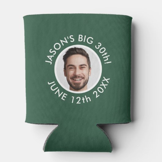 おもしろいカスタム30thポートレート2フォトバースデーパーティー 缶クーラー (裏面)