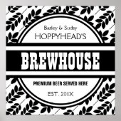 おもしろいカスタムBREWERYビールメーカーの看板 ポスター (正面)