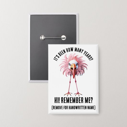 おもしろいカスタムFlamingo Flockingショッキング懇親会 缶バッジ (正面/裏面)