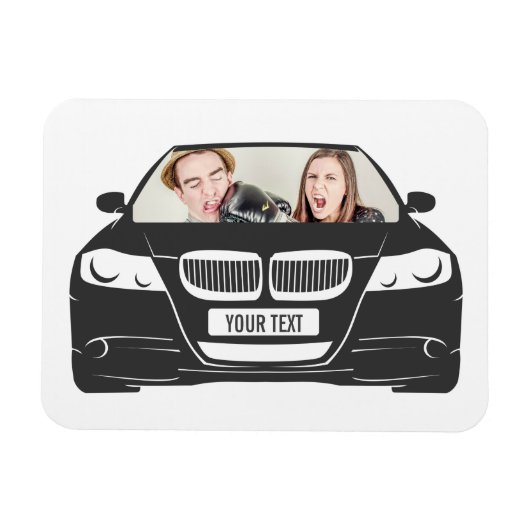 おもしろいカスタムPhoto Car Frame マグネット (横)