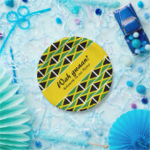 おもしろいカスタムWAH GWAANジャマイカ国旗 ペーパープレート (パーティー)