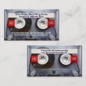 おもしろいカセットテープミュージシャンディスクジョッキーレトロ80s 名刺 (正面/裏面)