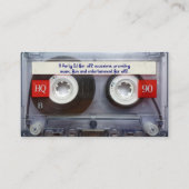 おもしろいカセットテープミュージシャンディスクジョッキーレトロ80s 名刺 (裏面)