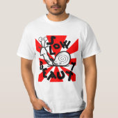 おもしろいカッコいいカタツムリの漫画 Tシャツ (正面)