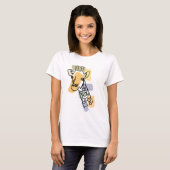 おもしろいカッコいいキリン抽象芸術ラインアート Tシャツ (正面フル)