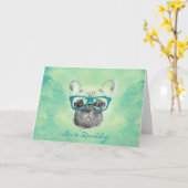 おもしろいカッコいいトレンディーフランスのヴィンテージ カード (黄色い花)