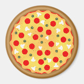 おもしろいカッコいいピッツペペローニ マグネット (正面)