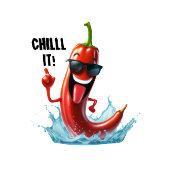 おもしろいカッコいい唐辛子のプリント素材 招待状