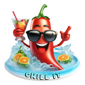 おもしろいカッコいい唐辛子のプリント素材 招待状