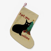 おもしろいカッコいい怒黒得猫 スモールクリスマスストッキング (正面 (吊り時))