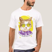 おもしろいカッコいい猫 Tシャツ (正面)