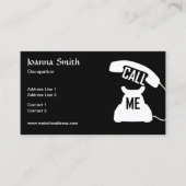 おもしろいカッコいい白黒ヴィンテージ電話 名刺 (正面)