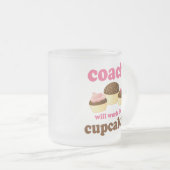 おもしろいカップケーキのコーチのために働きます フロストグラスマグカップ (正面右)